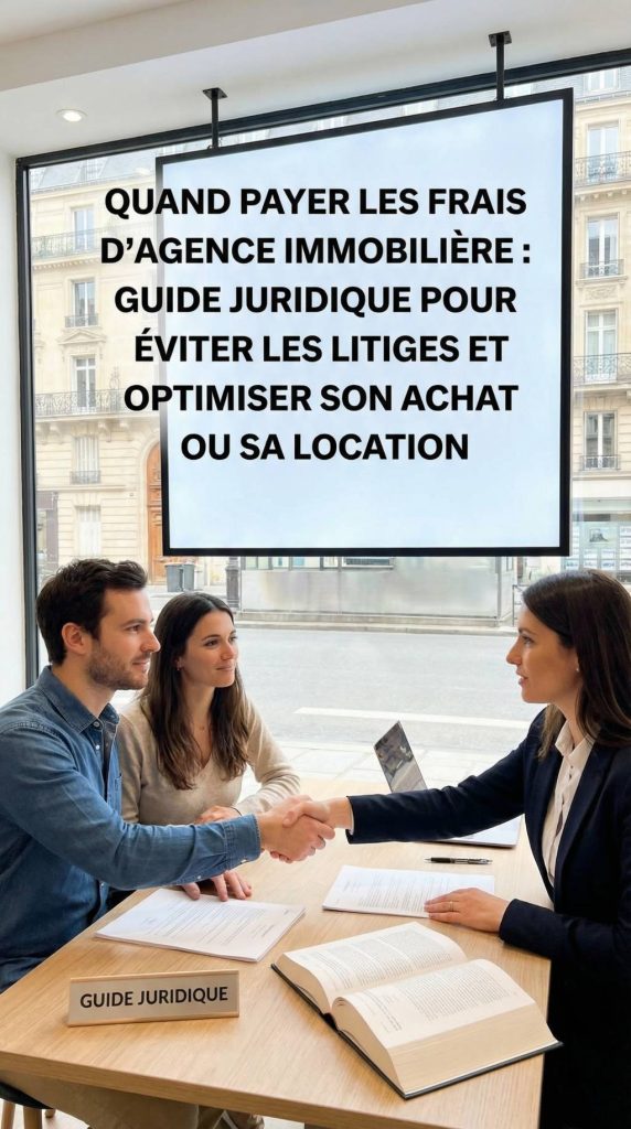 Quand payer les frais d'agence immobilière ? guide juridique pour éviter les litiges et optimiser son achat ou sa location